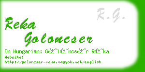 reka goloncser business card